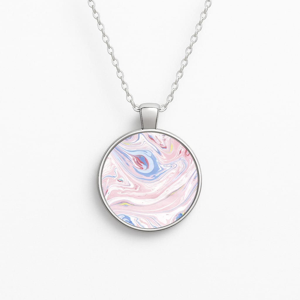 Pink Marble Swirl Necklace