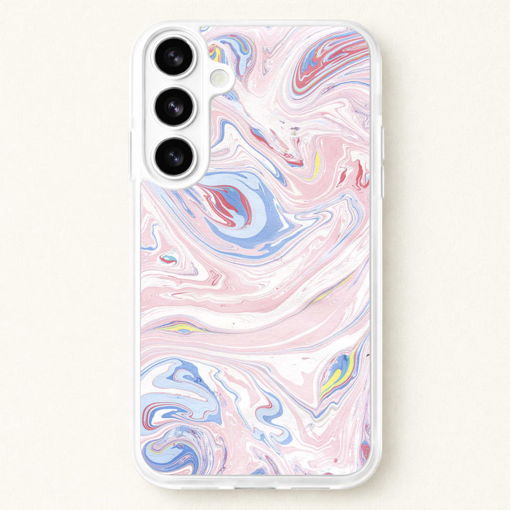 Pink Marble Swirl Phone Case for Galaxy S26 Plus