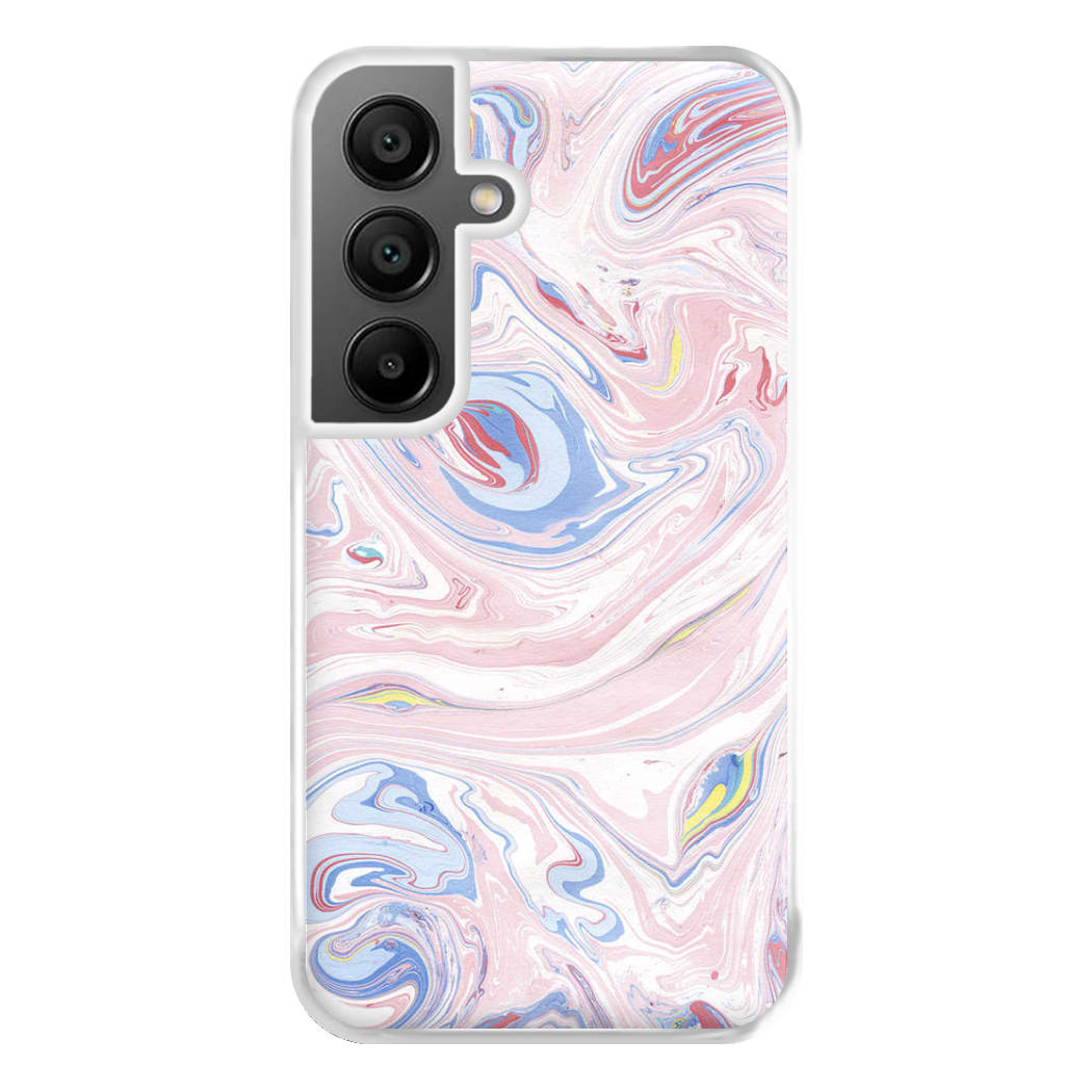 Pink Marble Swirl Phone Case for Galaxy A55