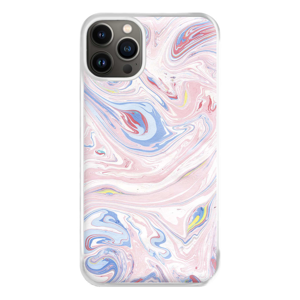 Pink Marble Swirl Phone Case for iPhone 13