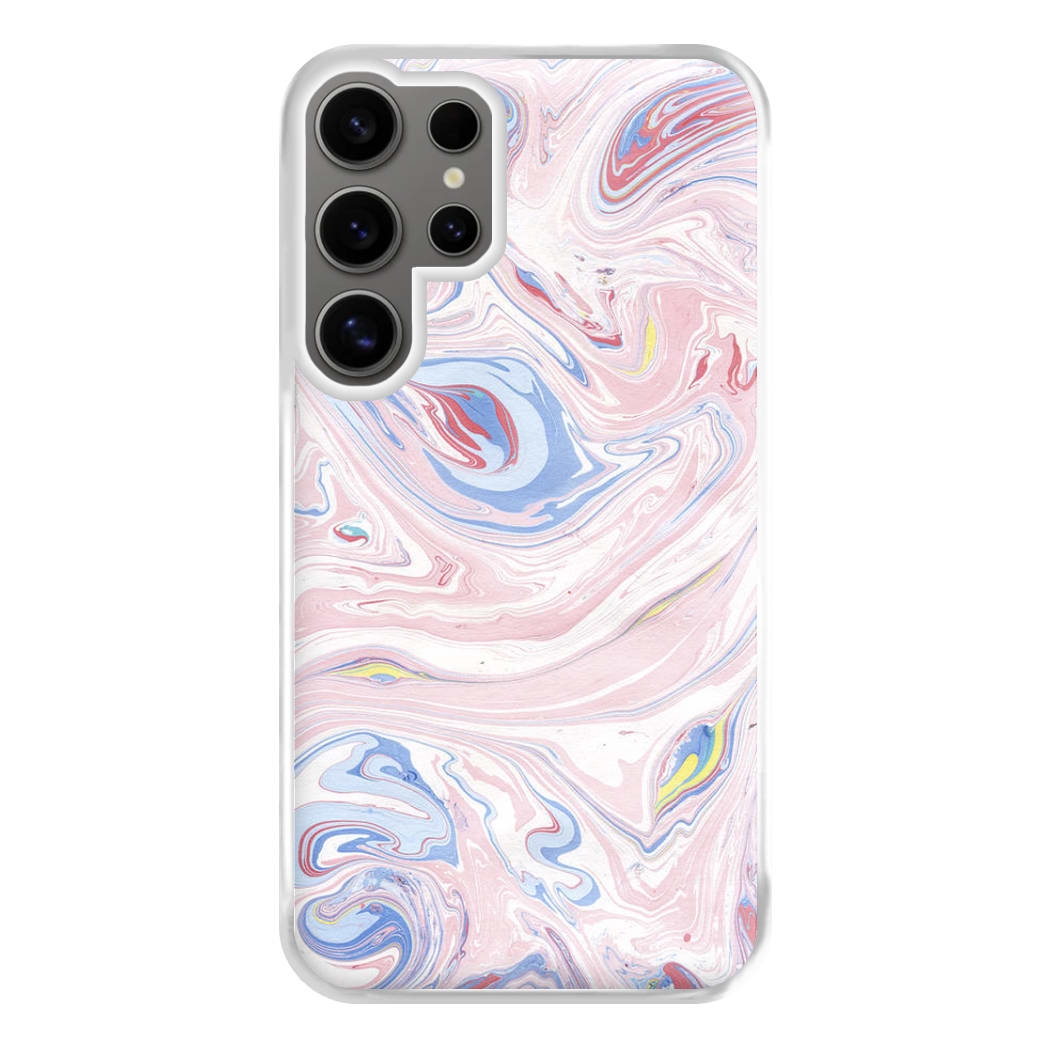 Pink Marble Swirl Phone Case for Galaxy S24 Ultra