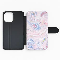 Pink Marble Swirl Flip Phone Case