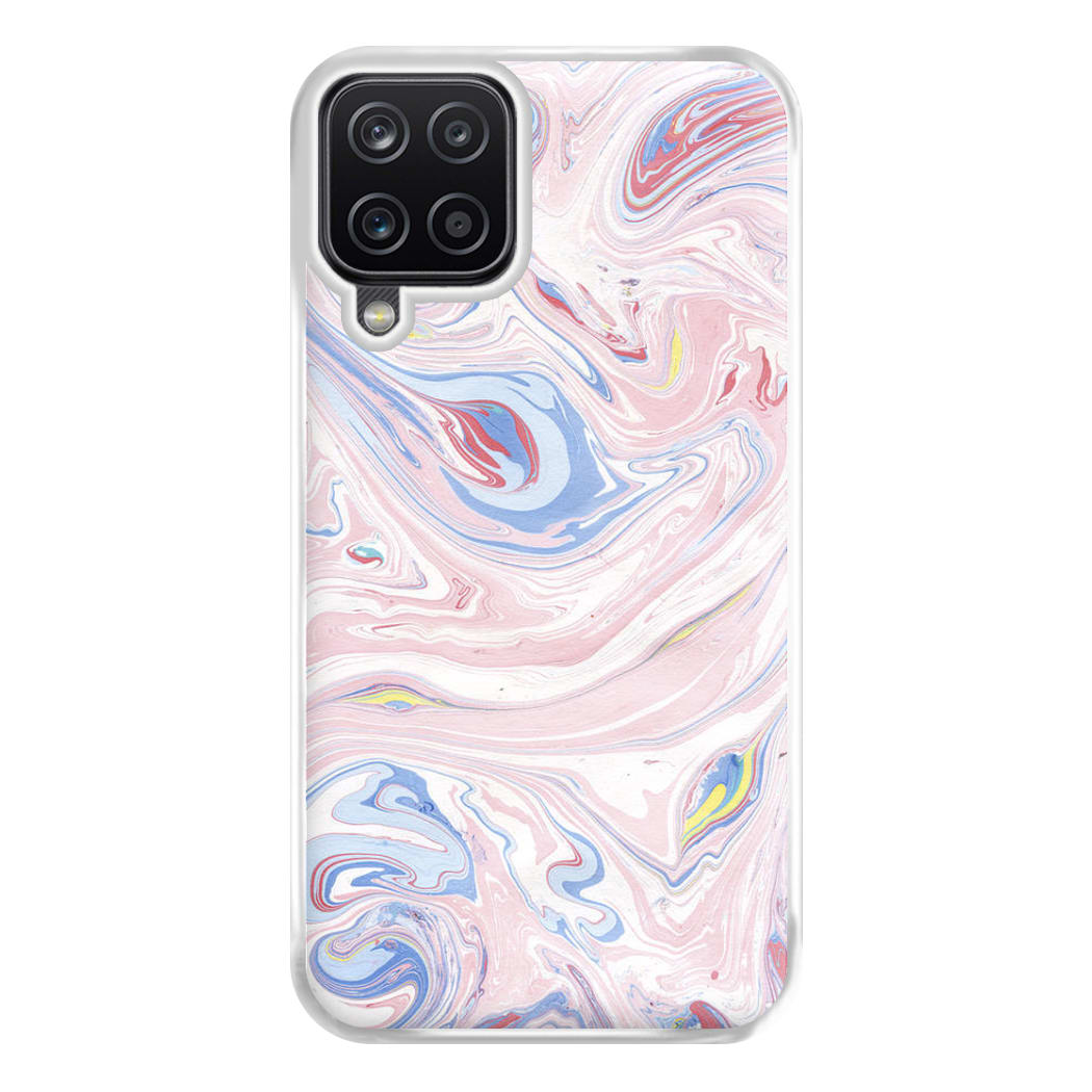 Pink Marble Swirl Phone Case for Galaxy A12