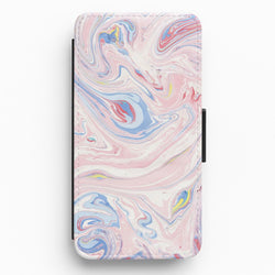 Pink Marble Swirl Flip / Wallet Phone Case