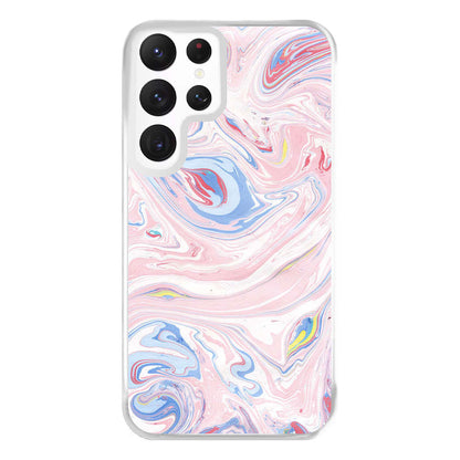 Pink Marble Swirl Phone Case for Galaxy S22 Ultra