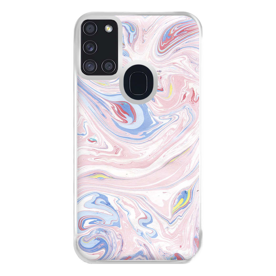 Pink Marble Swirl Phone Case for Galaxy A21s