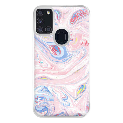 Pink Marble Swirl Phone Case for Galaxy A21s