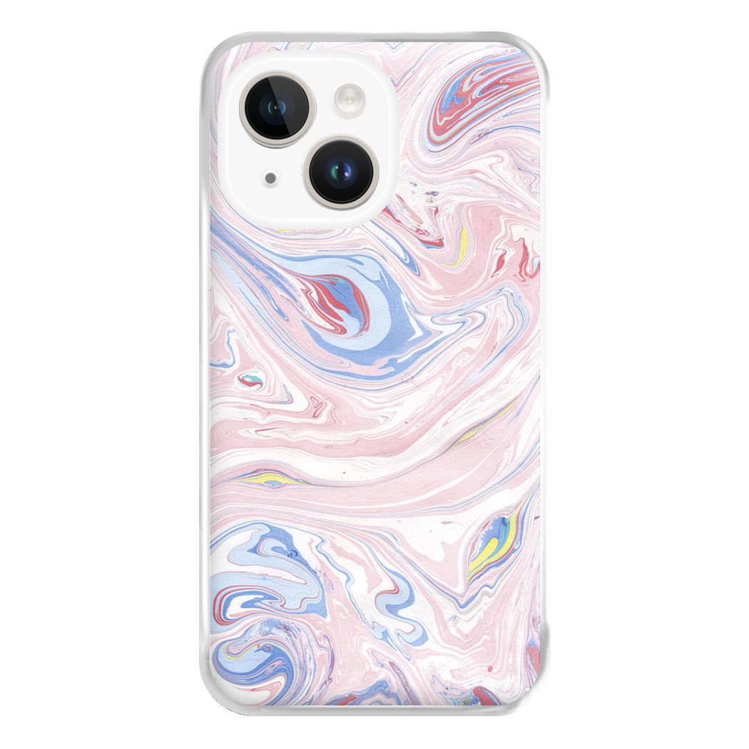 Pink Marble Swirl Phone Case for iPhone 14 Plus