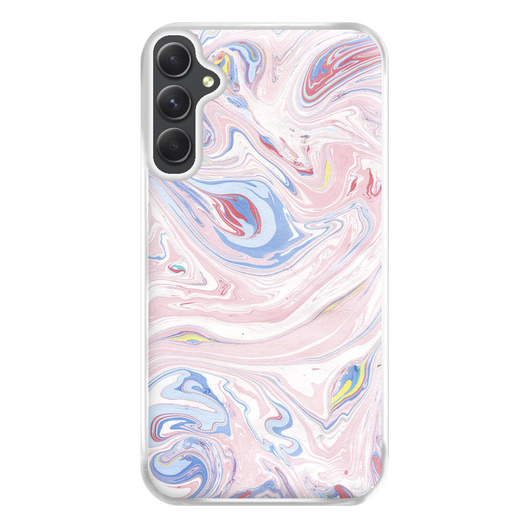 Pink Marble Swirl Phone Case for Galaxy A34