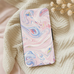 Pink Marble Swirl Wallet Phone Case