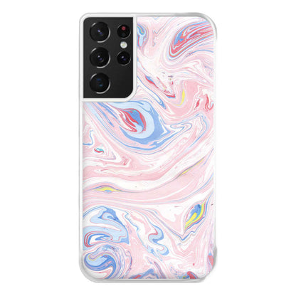 Pink Marble Swirl Phone Case for Galaxy S21 Ultra