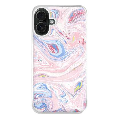 Pink Marble Swirl Phone Case for iPhone 16 Plus