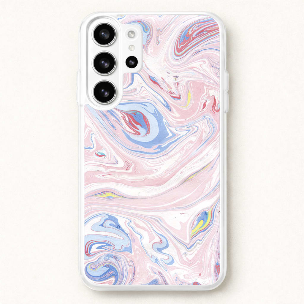 Pink Marble Swirl Phone Case for Galaxy S26 Ultra