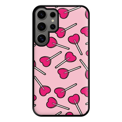 Cherry Heart Lollipops Phone Case for Galaxy S24 Ultra