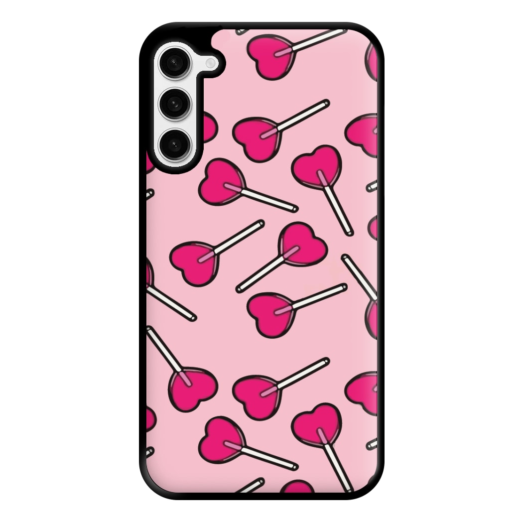 Cherry Heart Lollipops Phone Case for Galaxy S23 Plus