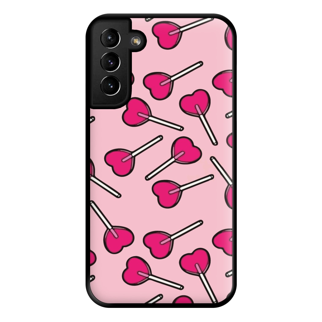 Cherry Heart Lollipops Phone Case for Galaxy S21 Plus