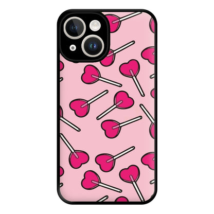 Cherry Heart Lollipops Phone Case for iPhone 14