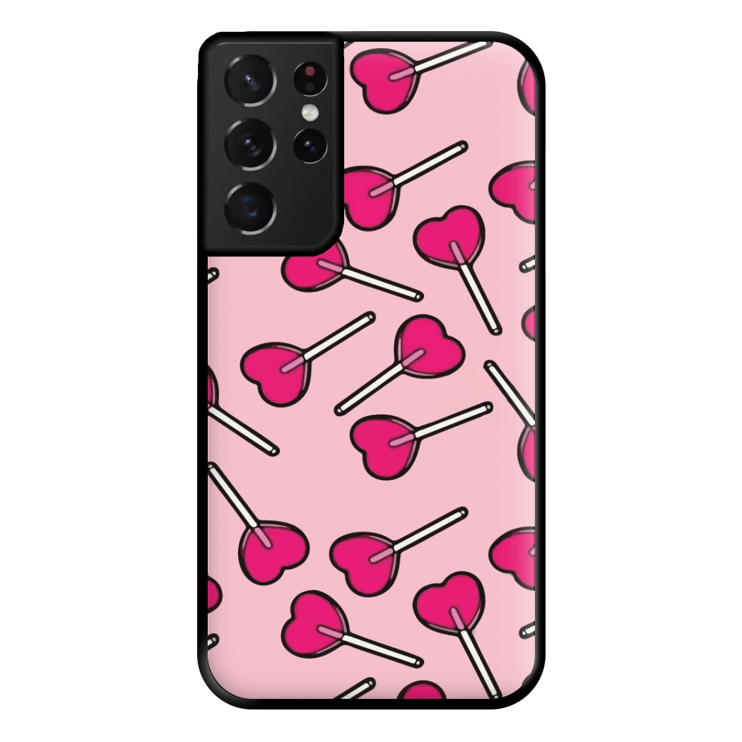 Cherry Heart Lollipops Phone Case for Galaxy S21 Ultra