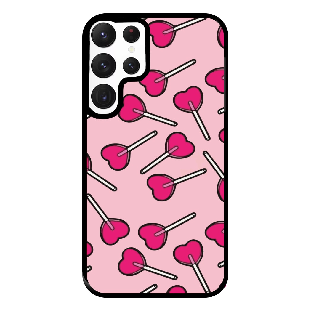 Cherry Heart Lollipops Phone Case for Galaxy S22 Ultra