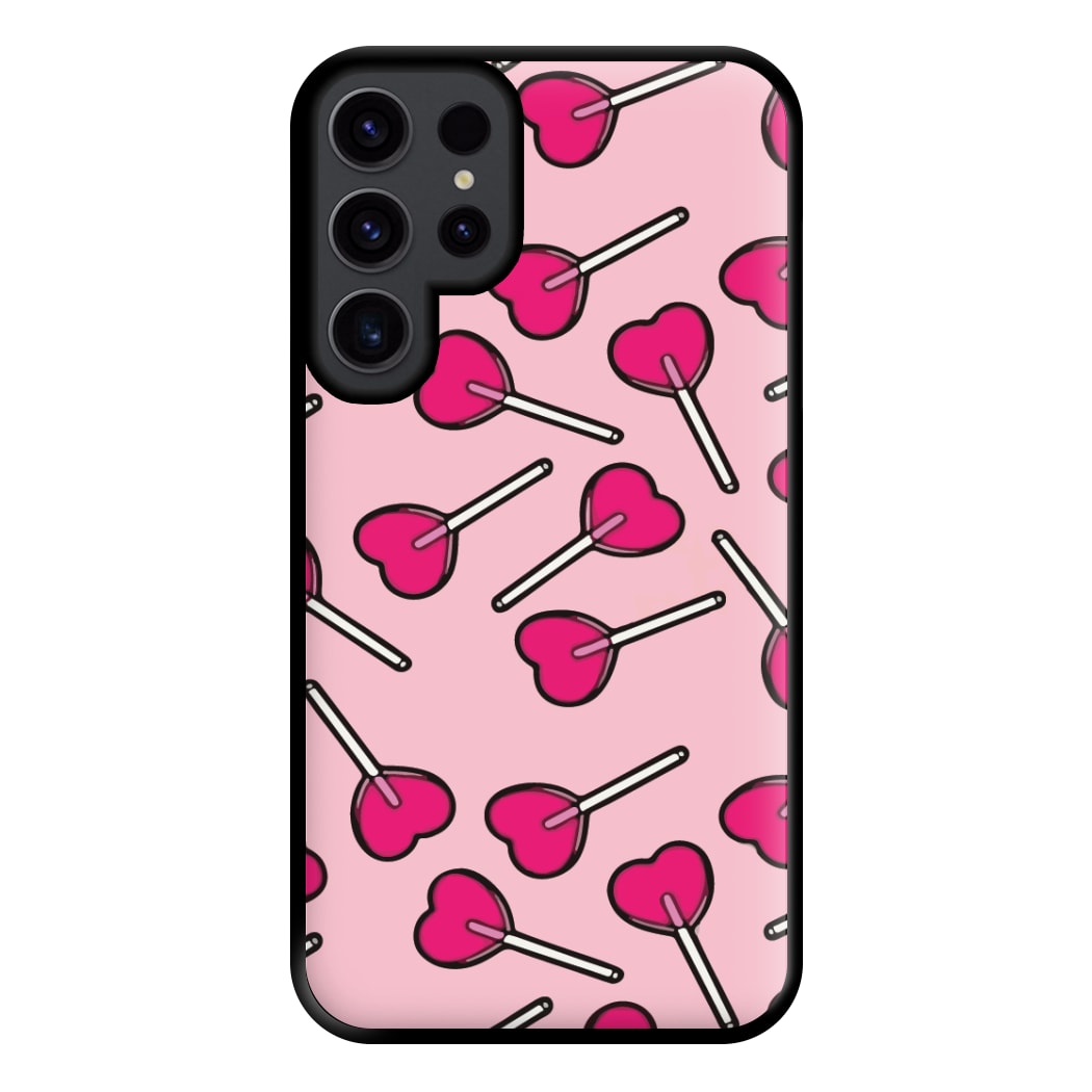 Cherry Heart Lollipops Phone Case for Galaxy S23 Ultra