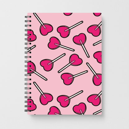 Cherry Heart Lollipops Notebook