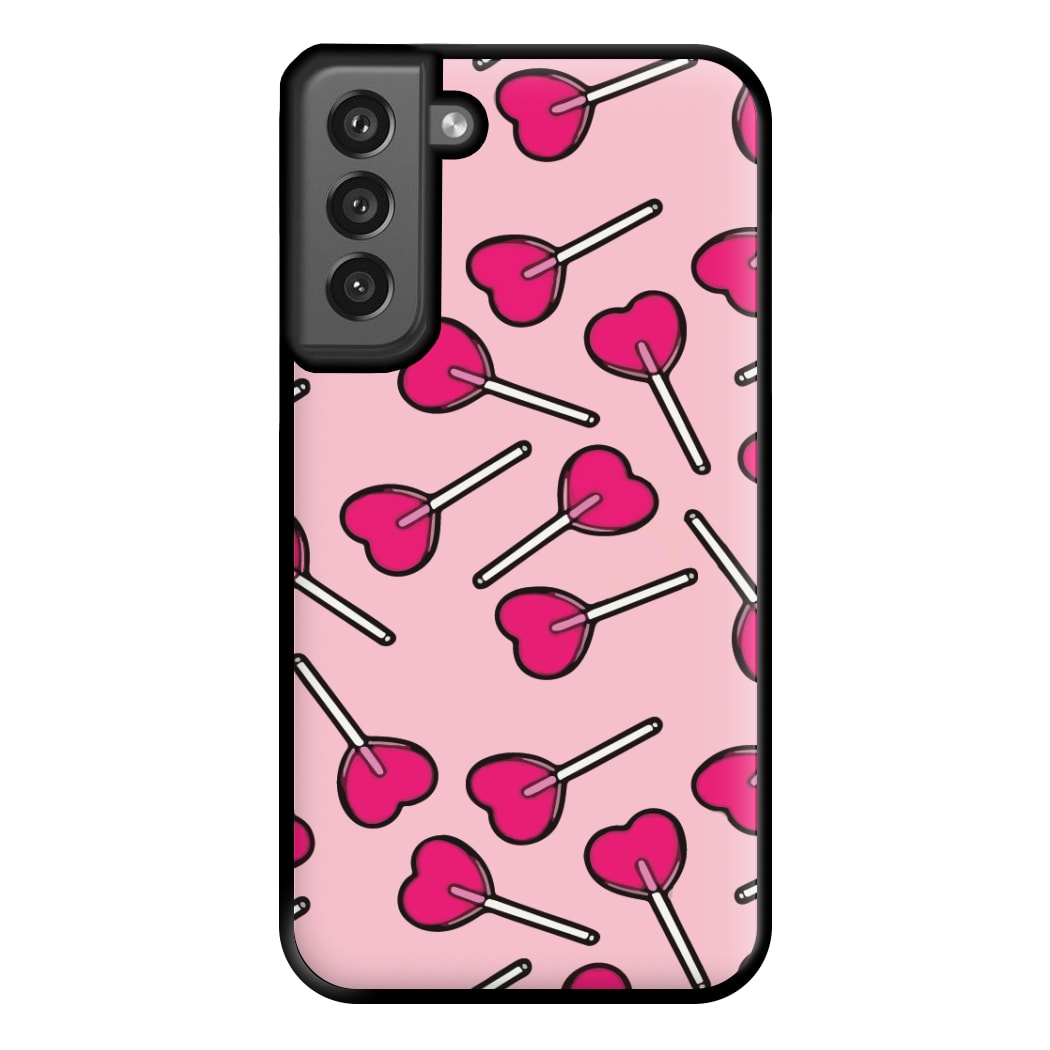 Cherry Heart Lollipops Phone Case for Galaxy S21FE