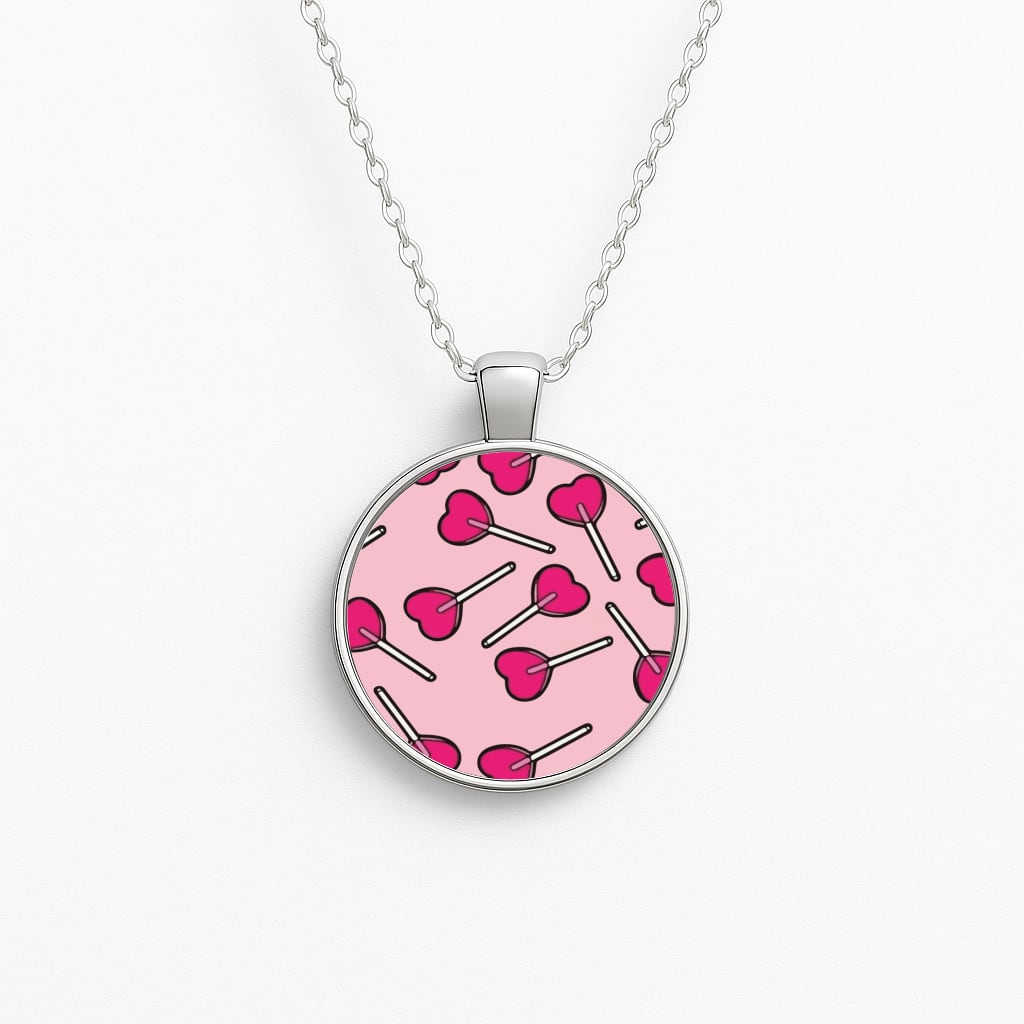 Cherry Heart Lollipops Necklace