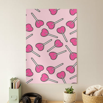 Cherry Heart Lollipops Poster
