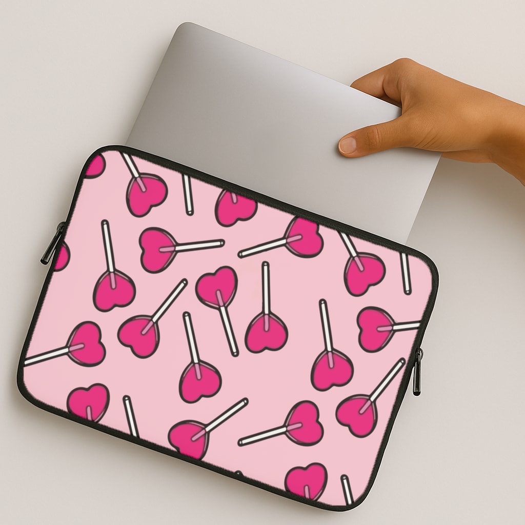 Cherry Heart Lollipops MacBook Case