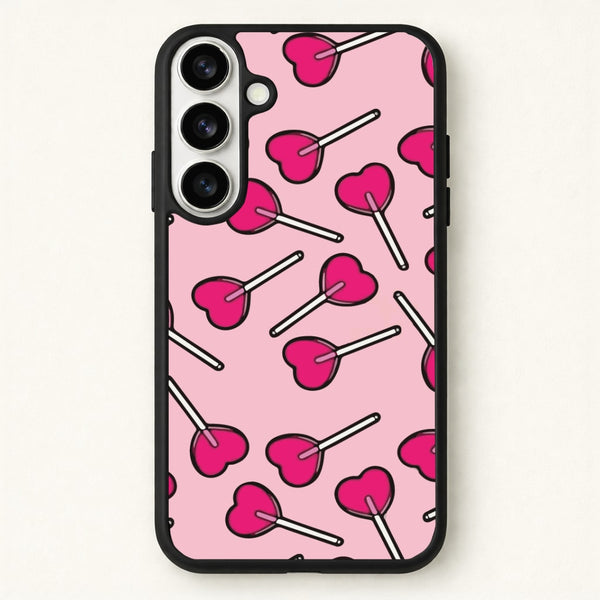 Cherry Heart Lollipops Phone Case for Galaxy S26 Plus