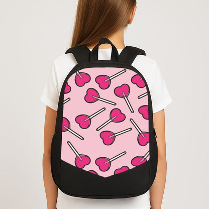 Cherry Heart Lollipops Large School Bag