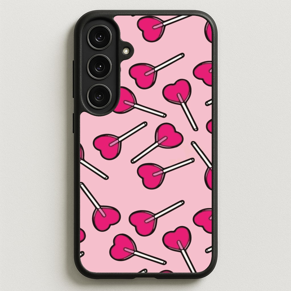 Cherry Heart Lollipops Phone Case for Galaxy S25FE