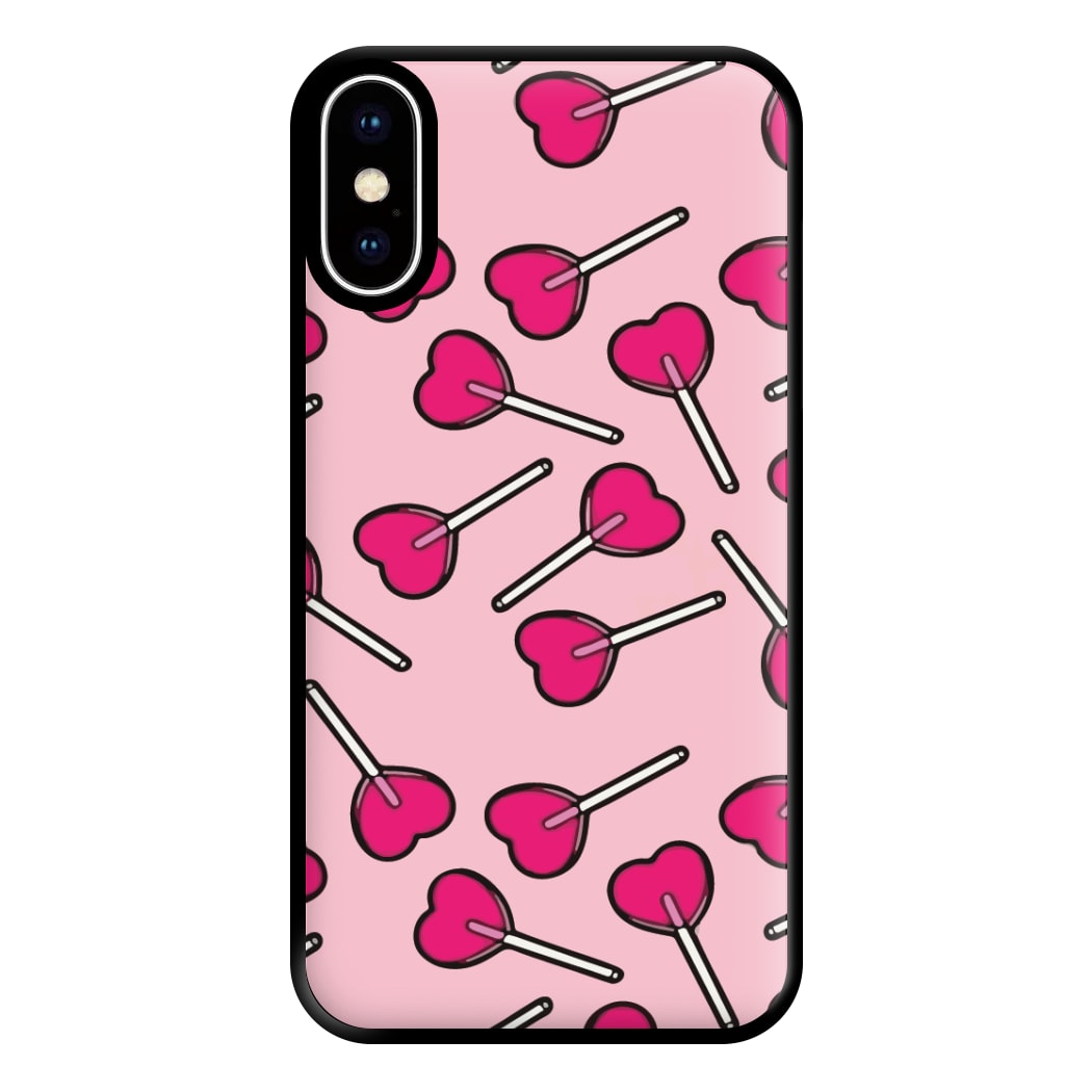 Cherry Heart Lollipops Phone Case for iPhone XS Max