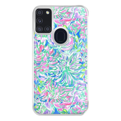 Colourful Floral Painting Phone Case for Galaxy A21s