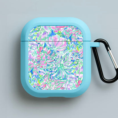 Colourful Floral Painting Blue AirPods Case