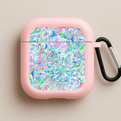 Colourful Floral Painting Pink AirPods Case
