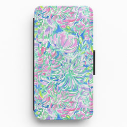 Colourful Floral Painting Flip / Wallet Phone Case