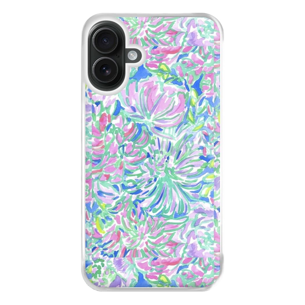 Colourful Floral Painting Phone Case for iPhone 16 Plus