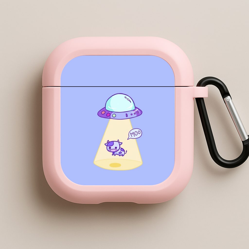 Cow Abduction Pink AirPods Case