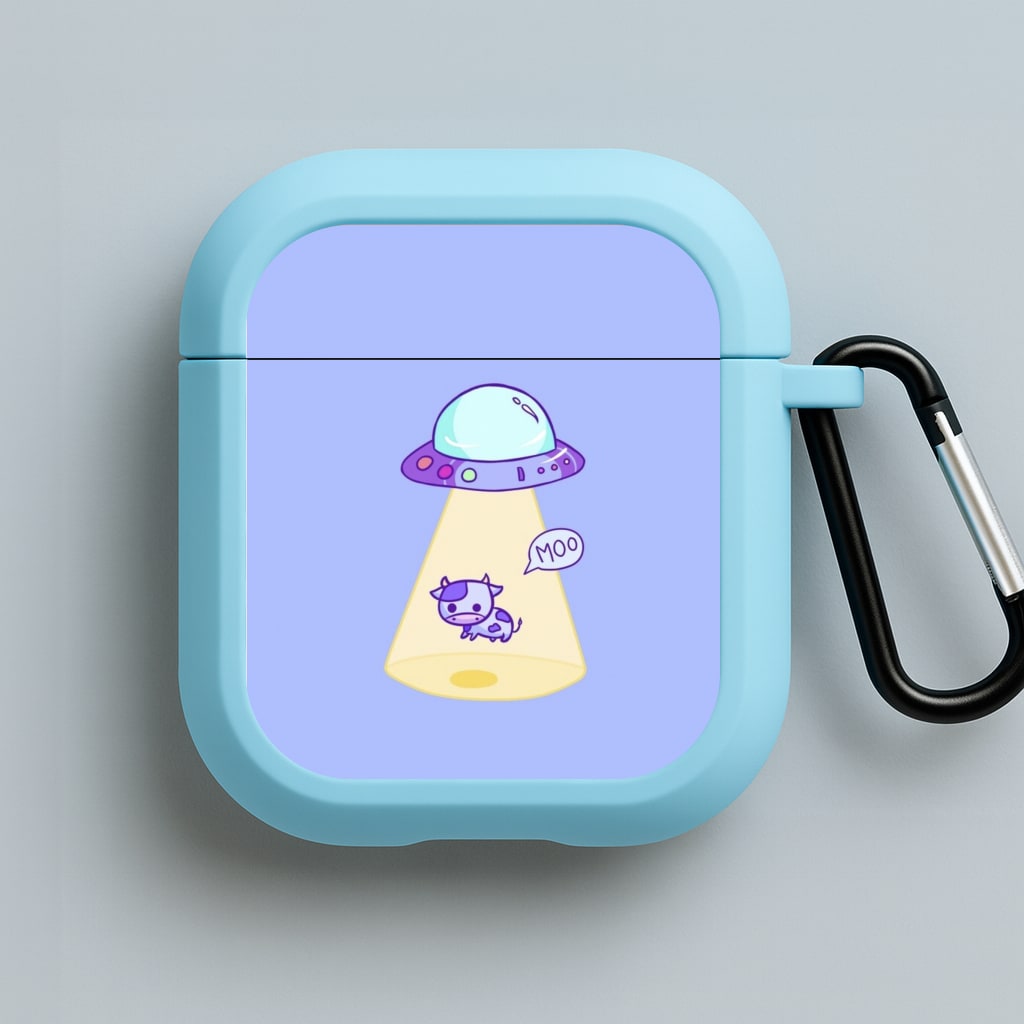 Cow Abduction Blue AirPods Case