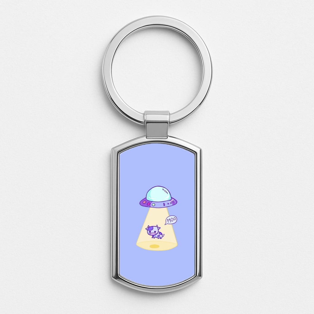 Cow Abduction Luxury Keyring