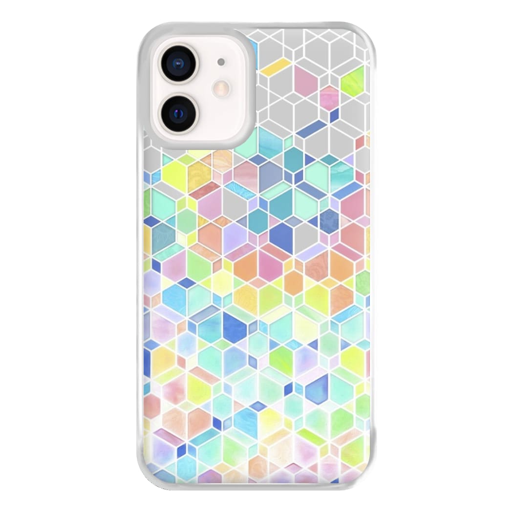 Bright Hexagon Pattern Phone Case for iPhone 13 Mini