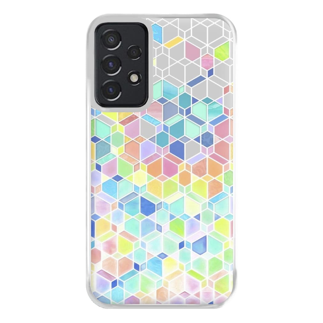 Bright Hexagon Pattern Phone Case for Galaxy A52 / A52s