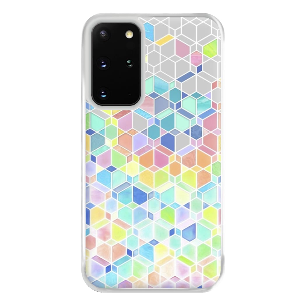 Bright Hexagon Pattern Phone Case for Galaxy S20 Plus