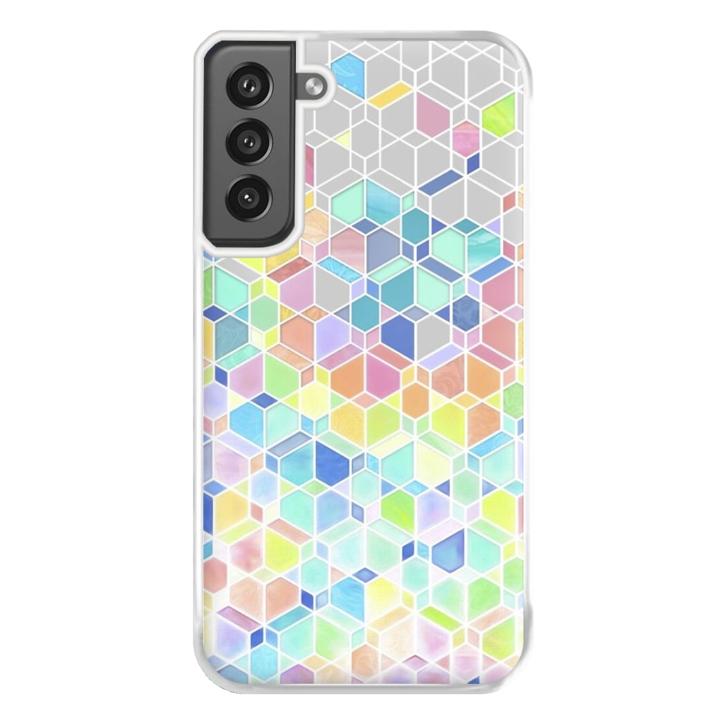 Bright Hexagon Pattern Phone Case for Galaxy S21FE