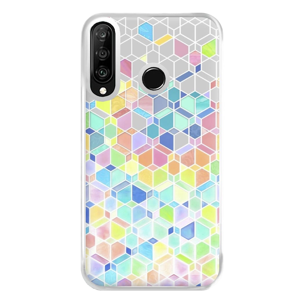 Bright Hexagon Pattern Phone Case for Huawei P30 Lite