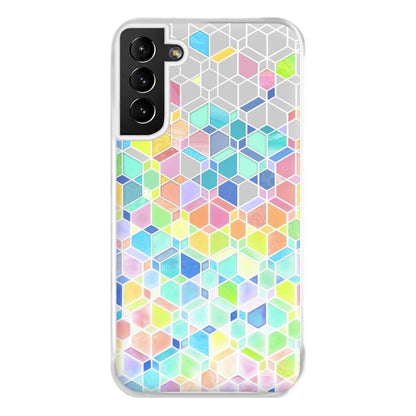 Bright Hexagon Pattern Phone Case for Galaxy S21 Plus