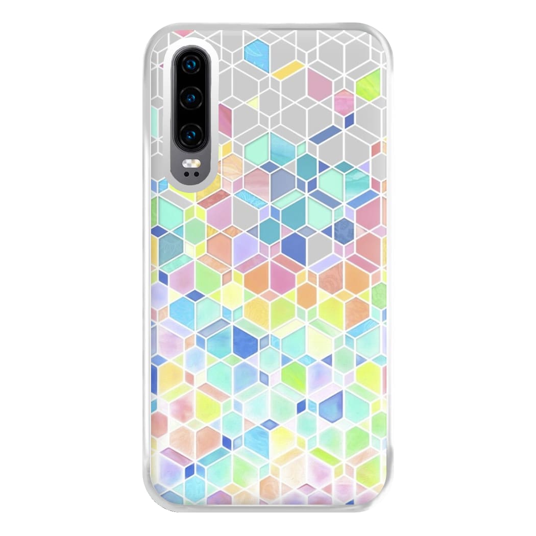 Bright Hexagon Pattern Phone Case for Huawei P30