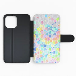 Bright Hexagon Pattern Flip Phone Case