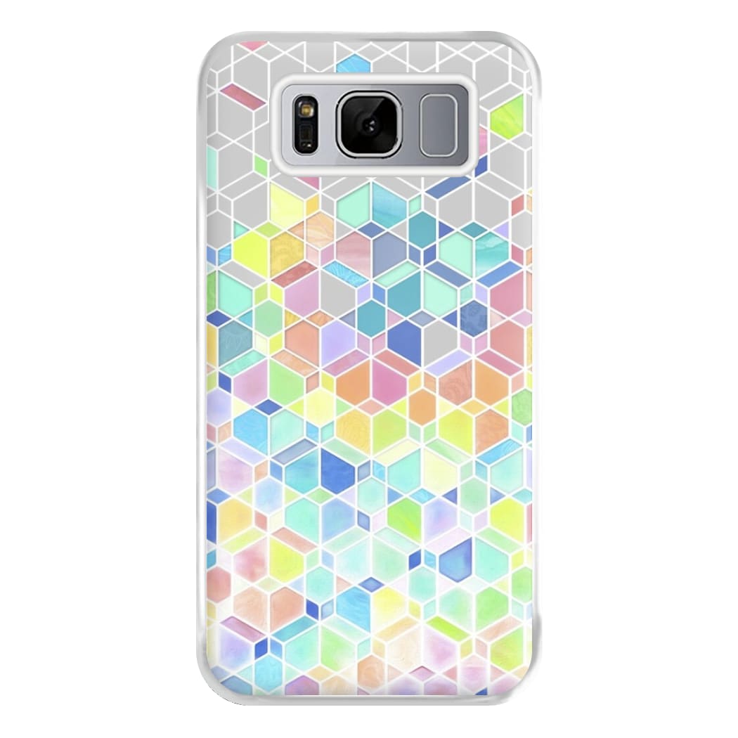 Bright Hexagon Pattern Phone Case for Galaxy S8 Plus